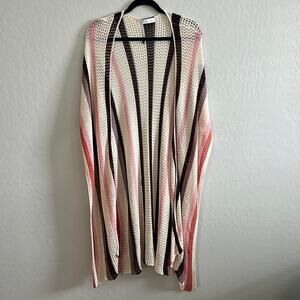 House of Harlow 1960 Boho Knit Open Sleeve Cardigan Kimono Duster One Size